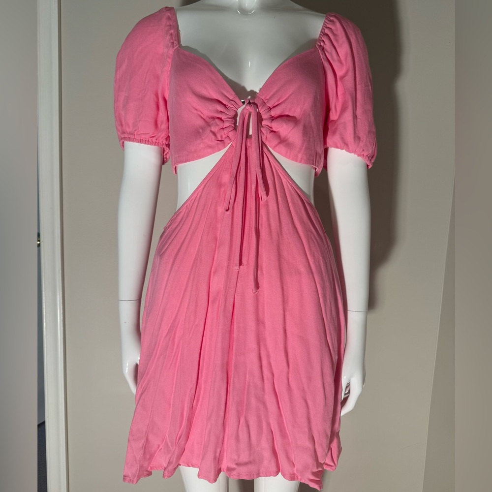 Forever 21 Vibrant Pink Smocked Blouse